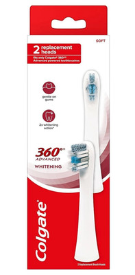 Colgate 360 Advanced Whitening Electric Toothbrush Replacement Heads 2 PACK