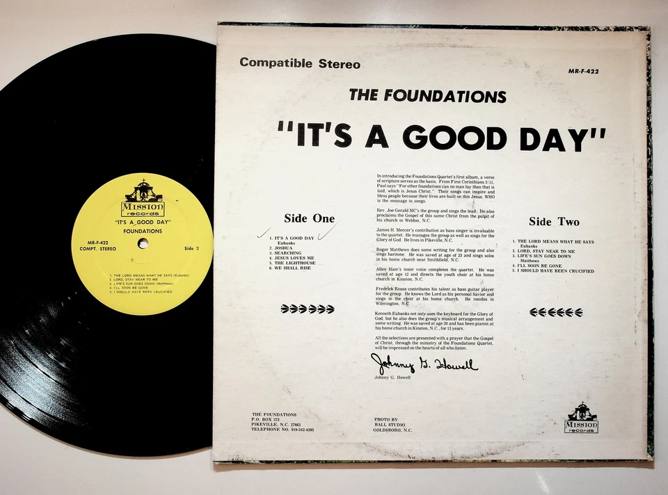 Foundations - It's A Good Day LP Record 12" 33 RPM Mission Records Gospel Foto 2 de 2