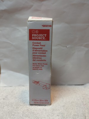 PROJECT SOURCE Conduit Power Feed Connector Matte White # 0650146