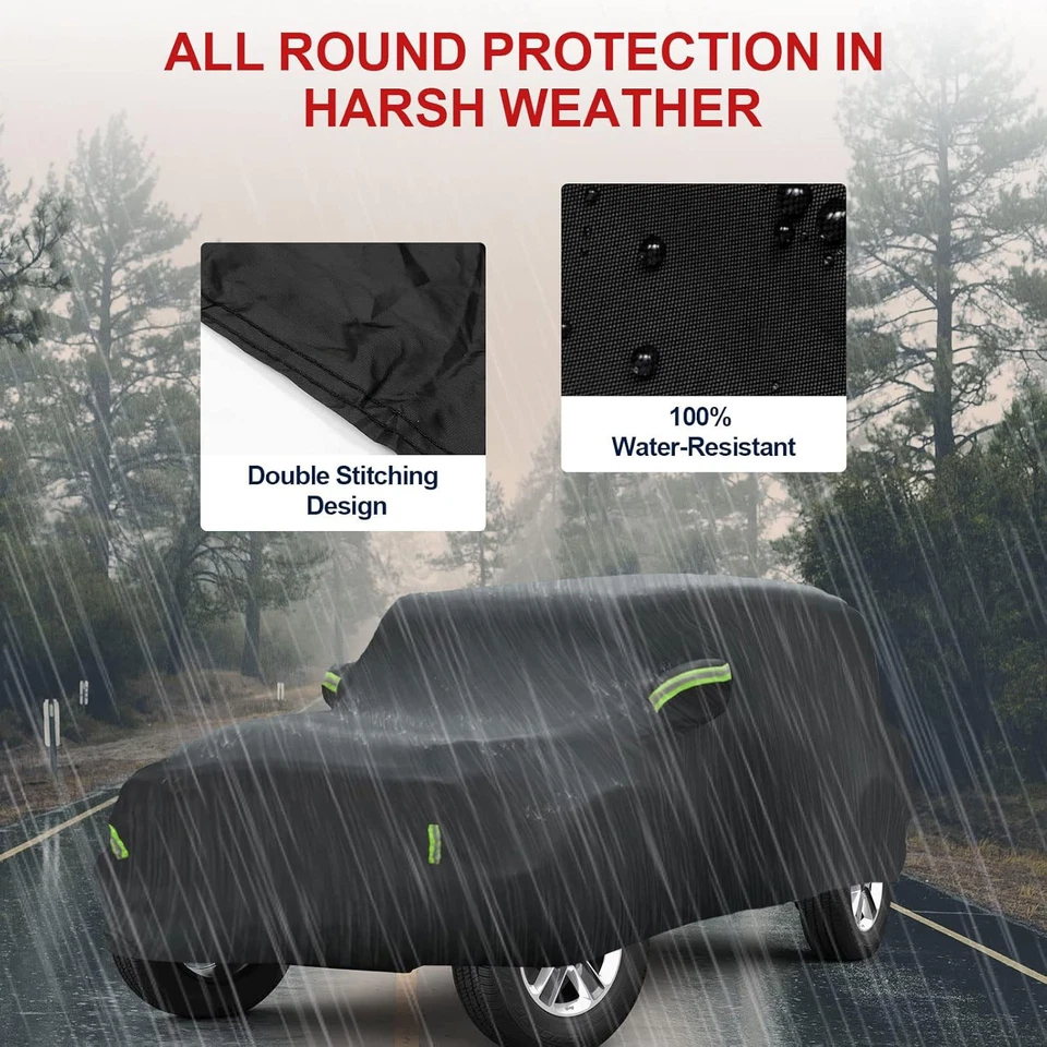 PEVA Custom Fit Full Outdoor Car Cover For Jeep Wrangler 2 Door All Weather 2DR - Image 4 of 4