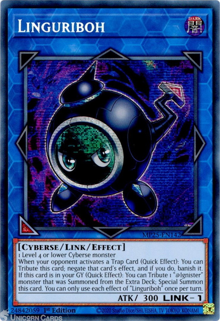 MP25-EN142 Linguriboh : Prismatic Secret Rare 1st Edition Mint YuGiOh Card