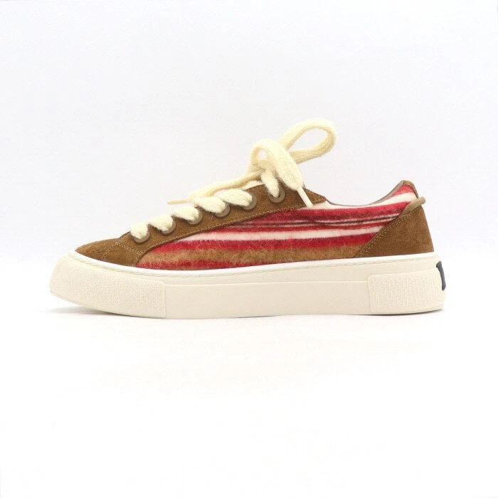 Baskets homme Dior Denim à plusieurs niveaux 3SN303ZWR B33 rouge multicolore mohair marron daim