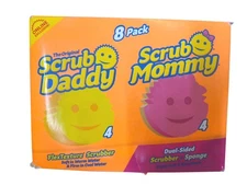 New Pack Of 8 Scrub Daddy & Scrub Mommy Dual-Sided Scrubber & Sponge Damaged Box