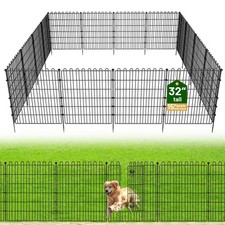 15 Panels No Dig Decorative Garden Fence with Gate for Yard, 32 in H X 35.4 ...