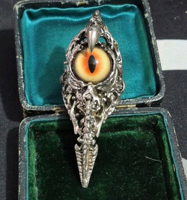 Axel Stocks Prosthetic Cat Eye Ring Signed Sz - US 12, UK Y
