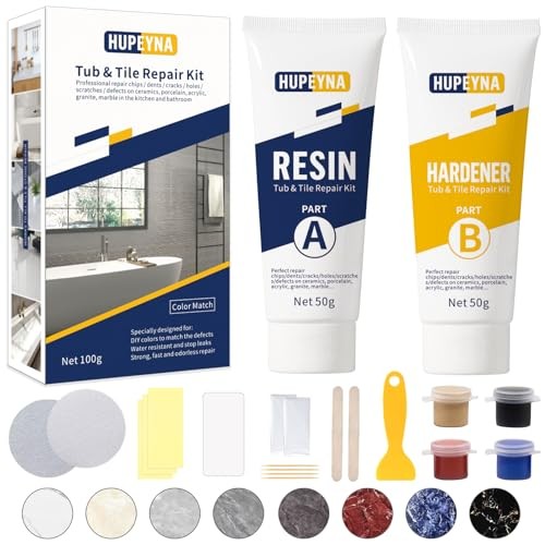 Shower Tray Repair Kit, Hupeyna Tub, Tile and Shower Repair Kit, Bathtub Repair