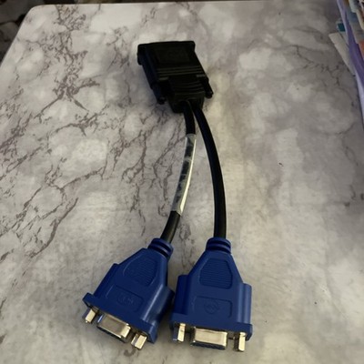Molex DMS-59 Dual VGA DVI Y Cable Splitter Adapter Male to (2) VGA Female 8''