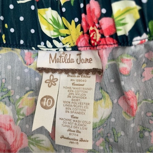 Matilda Jane Tutu Twirl Skirt Floral Tulle Full Style Girls size 10 - Picture 6 of 6