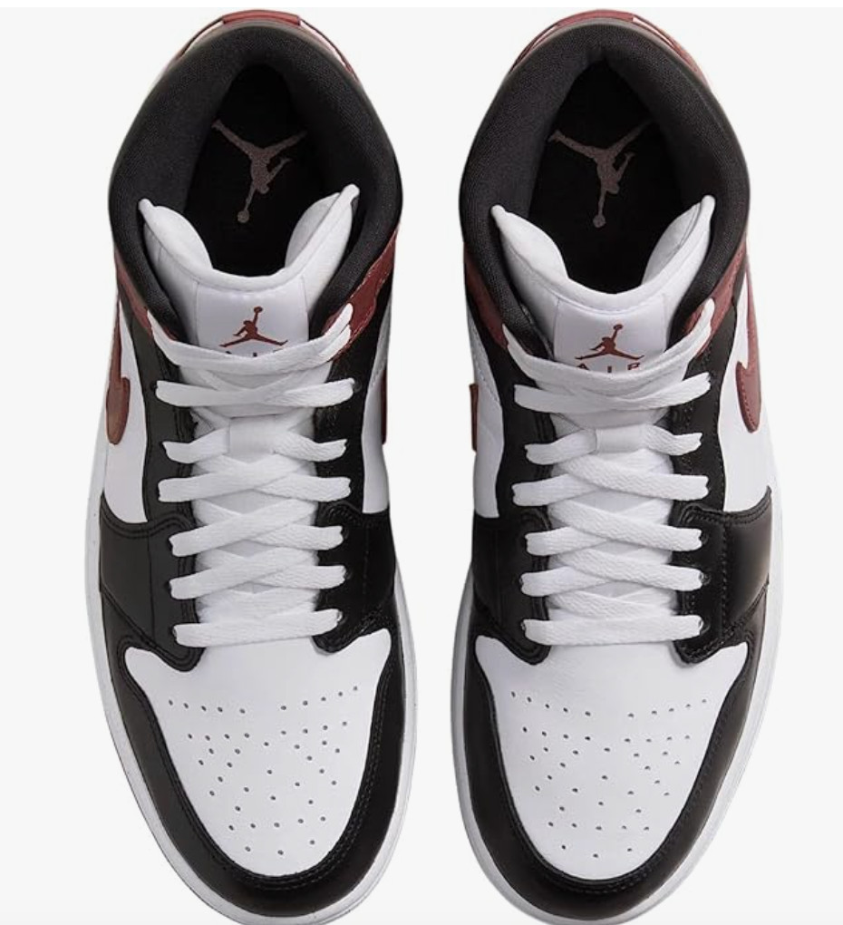 Air Jordan 1 Mid SE Men's Shoes (HF3216-102, White/Black/Dark Pony) Size 14 thumbnail 3