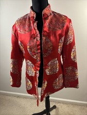 Vintage Plum Blossom Silk Embroider Chinese Jacket Size L. /420
