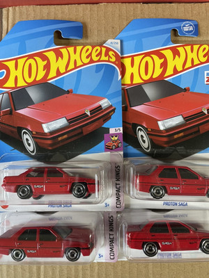 Lot of FOUR Hot Wheels Compact Kings #3/5 the RED Proton Saga #41/250!