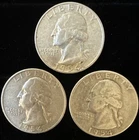 1954 P, D, S, Washington Quarters, 90% Silver, Perfect For Coin Albums