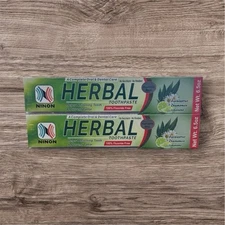 HERBAL TOOTHPASTE Eucalyptus , Chamomile limonene 100% Fluoride Free- 2pk 6.5oz