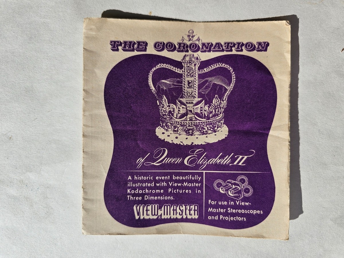 Coronation Queen Elizabeth II 1953 View Master Packet QEPX 3 Reel