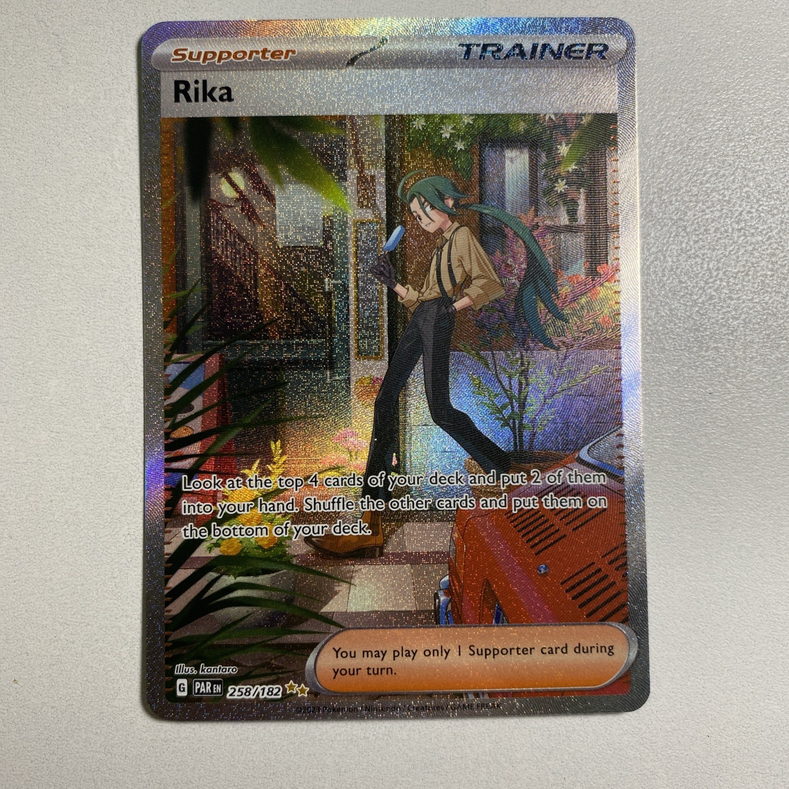 Pokémon TCG Rika 258 Paradox Rift Trainer Special Illustration Card 258/182