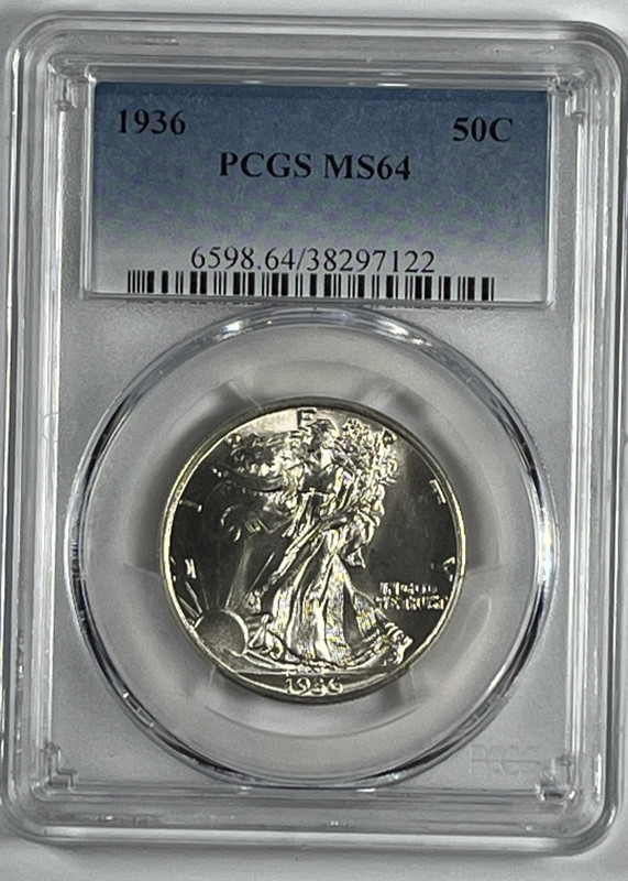 1936 Walking Liberty Half Dollar PCGS MS64 Blazing White
