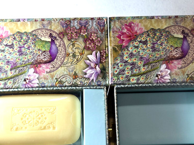 NEW 2 Punch Studio Keepsake Music Boxes  ONLY ONE   has 4 oz. Verbena Bar Soap