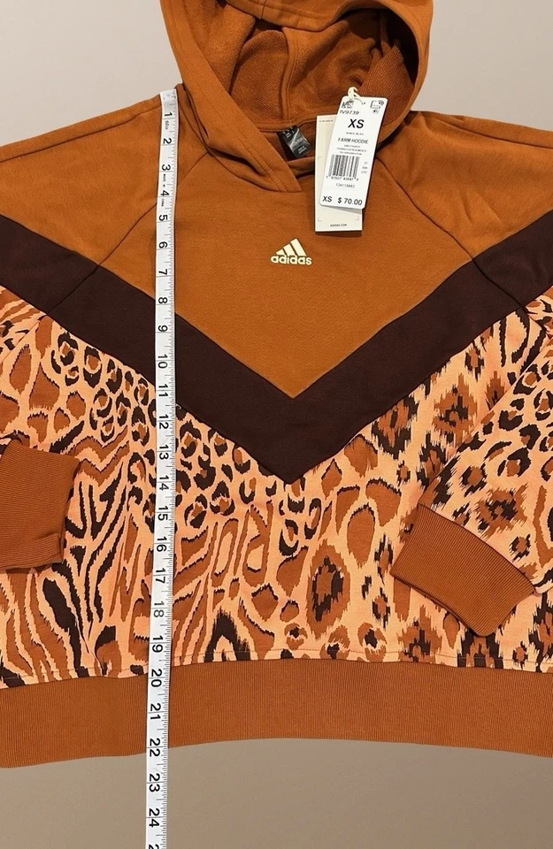 Adidas Farm Rio Sudadera con Capucha Mujer XS Estampado Animal Leopardo Tigre Pullover IV9739 NUEVO CON ETIQUETAS Foto 4 de 4