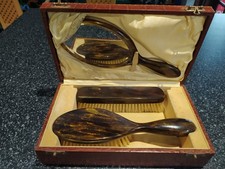 VINTAGE CASED HAIR BRUSH/MIRROR & CLOTHES BRUSH SET