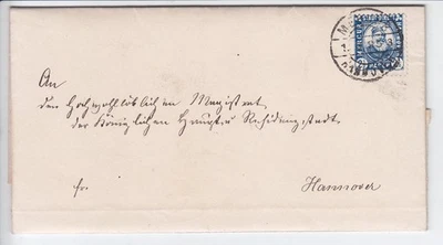 HANNOVER  STADTPOST 1892   Mi 10   AUF BRIEF - Bild 1 von 2