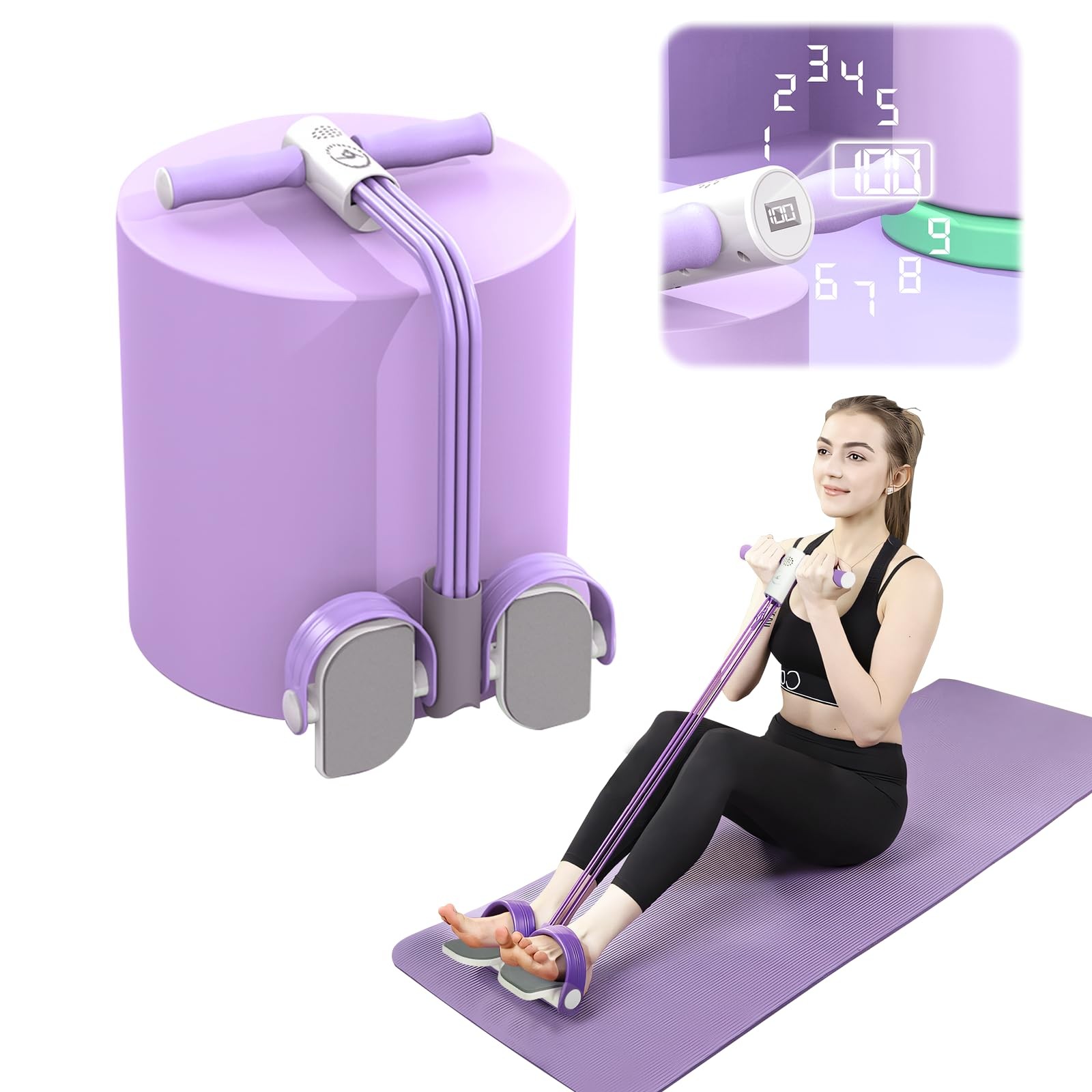 Multifunctional Pedal Puller Resistance Rope Gym Bands Resistance 6 Tubes Ankle