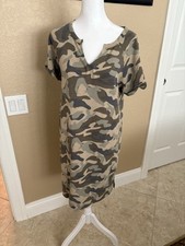 Cable And Gauge Camo Tee Shirt Dress, Medium
