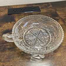 Pressed Glass Clear Handled Candy Dish Starbu...