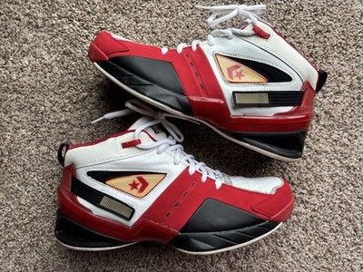 Vintage Converse Drop Step Mid Basketball Shoes Bulls Red White 113413 Size 12