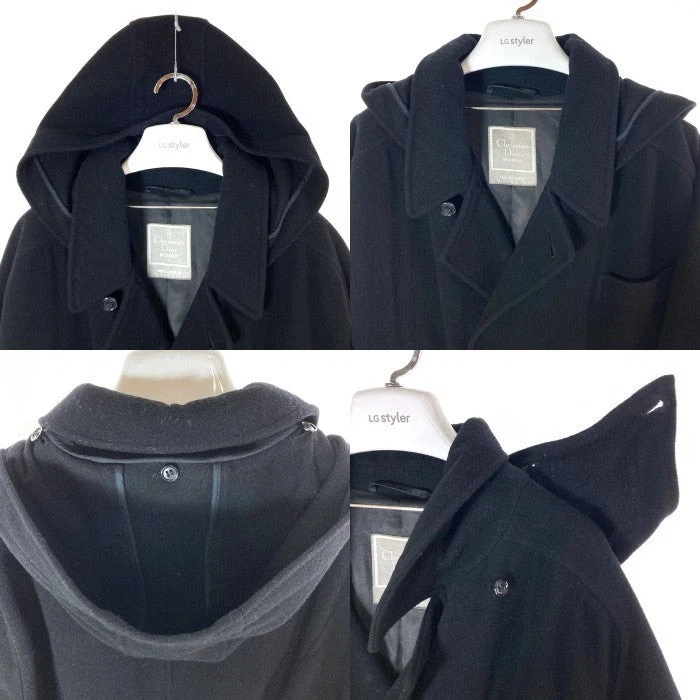 Christian Dior MONSIEUR cappotto lungo cappuccio nero taglia M