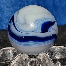 Vintage Alley Agate "Inky" Swirl Marble. .58" Mint - Beautiful Pattern