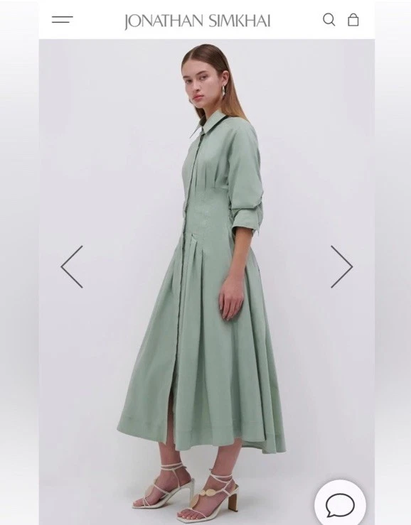 Jonathan Simkhai Jazz Poplin Midi Dress Size Small - Image 3 of 4