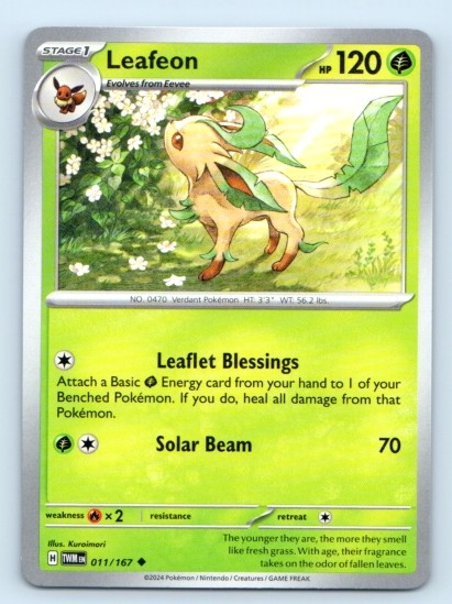 Leafeon 011/167 ~ Uncommon English Near Mint