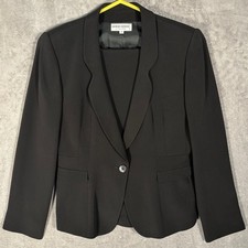 Giorgio Armani Le Collezioni Black Silk Blend Pant Suit Vintage Size 12 Italy