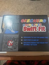 Brand New Skechers Hands Free Swift Fit Black/Charcoal Kids Size 1 Sneakers