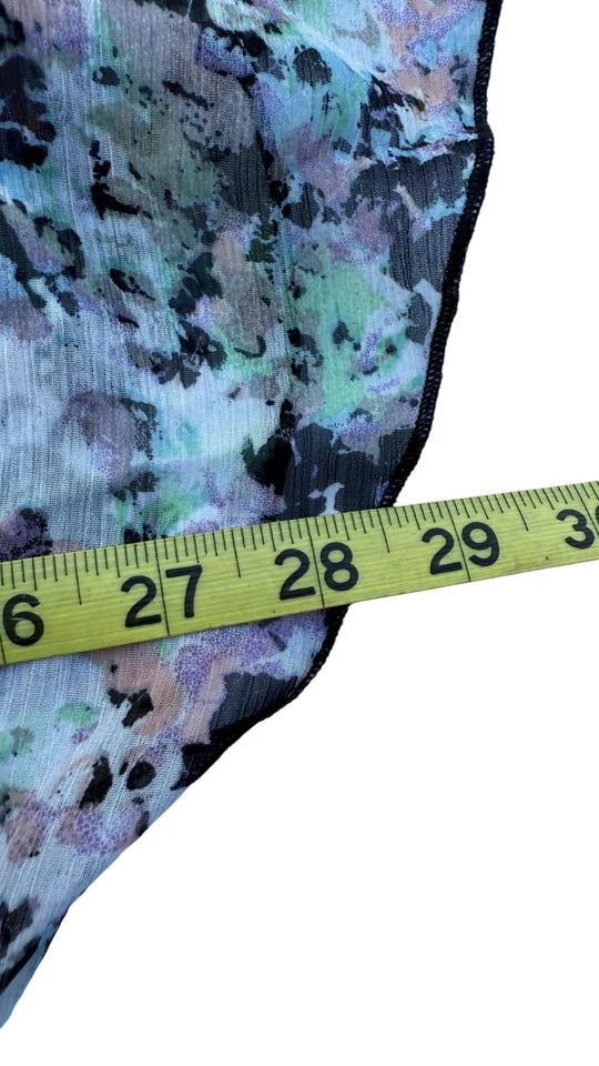 Túnica floral transparente Badgley Mischka Fiona para mujer talla pequeña S Foto 4 de 4