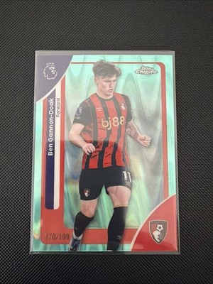 Topps Chrome  25/26 Bournemouth Ben Gannon-Doak aqua refractor /299   Mint 