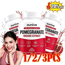 3PACK Auniva Pomegranate Extract Capsules, Natural Pomegranate Supplement