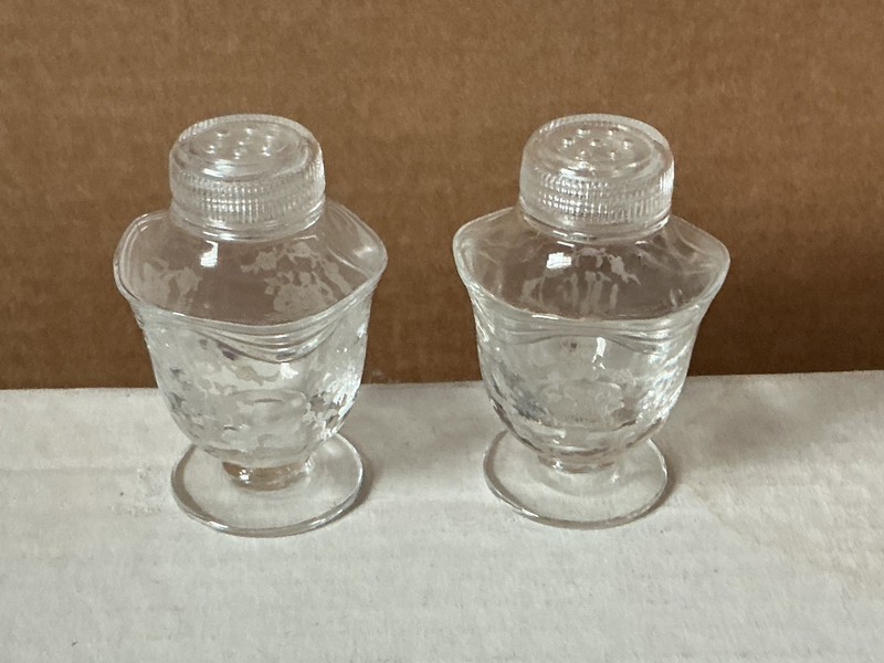 Fostoria Mayflower,Pair of Salt and Pepper Shakers,Excellent Condition