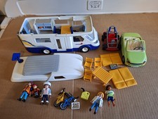 PLAYMOBIL PLAYMOBILE CAMPER VAN GO CART &SPORTS CAR INCOMPLETE BUT GREAT FUN
