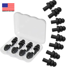 4Pairs Ear Plugs for Sleeping,Soft Silicone Earplugs Noise Cancelling,Black Earp