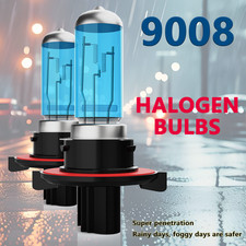 2 Pcs 9008h13 Halogen Headlight Super Bright Bulbs Kit White 6000k Hilo Beam 2 Pcs 9008h13 Halogen Headlight Super Bright Bulbs Kit White 6000k Hilo Beam