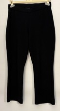 Eileen Fisher Wool Blend Knit Pull On Pants Black Straight Leg M Italian Fabric