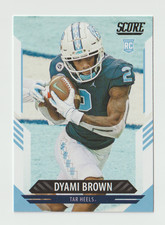 2021 Score Football #384 Dyami Brown RC - North Carolina Tar Heels