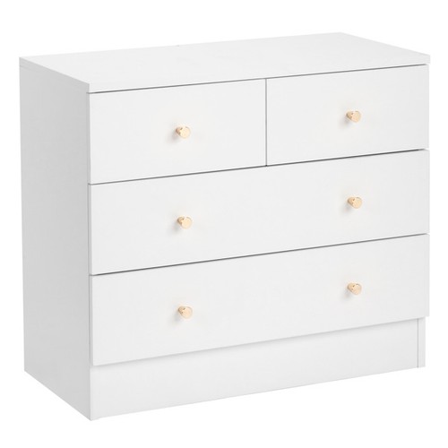 NEW 4-Drawer Dresser Nightstand Organizer Storage Bedroom Cabinet Home White - Picture 5 of 10