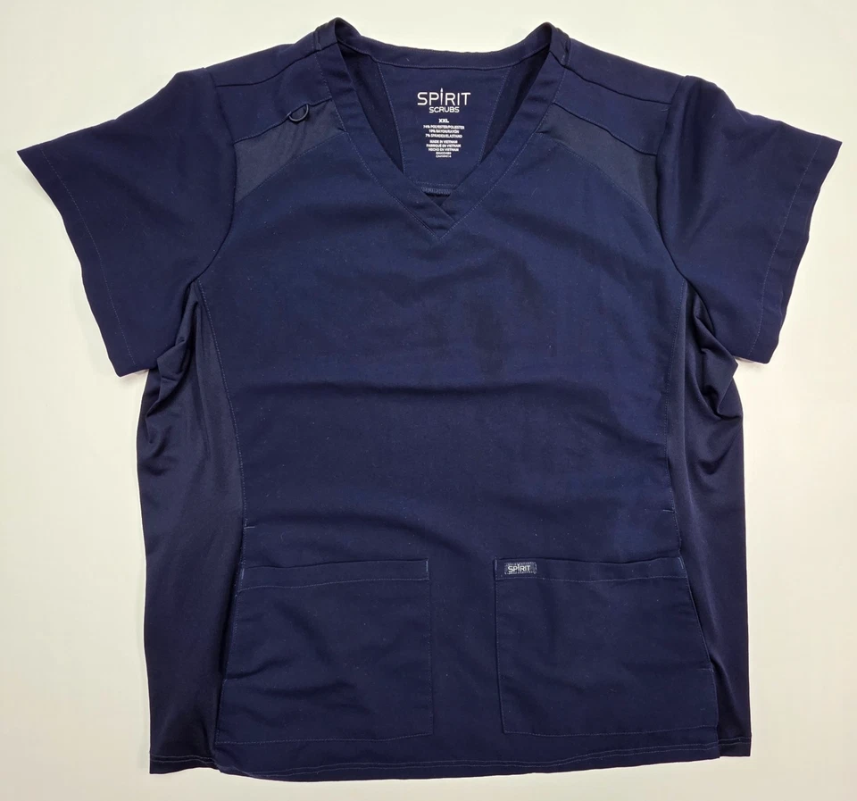 2 X Spirit Scrubs Women's Tops Shirts 2XL RN #33489 NAVY BLUE XXL Nurse Medical - Image 2 of 4