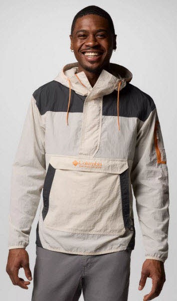 Ветровка-анорак Columbia Challenger Herren Kapuzenshirt бежевого цвета 15390₽