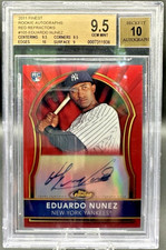 2011 Finest Eduardo Nunez #105 Red Rookie RC Auto /25 BGS 9.5 Auto 10