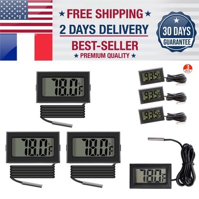ACEIRMC Digital LCD Thermometer with External Probe - 3 Pack