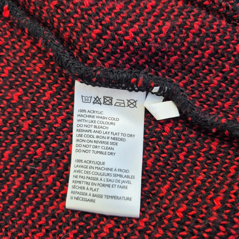 Cárdigan STARING AT STARS XS 6 rojo negro tejido acrílico de longitud media para mujer Foto 3 de 4