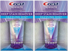 2 Crest 3D White Brilliance Deep Stain Remover Daily Toothpaste, Dazzling Mint